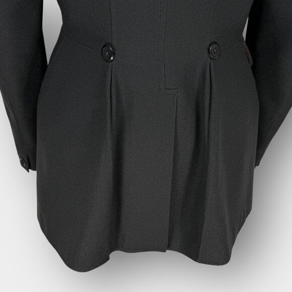 Harry Hall Womens Equestrian Riding Jacket Black 4 Button Made in England Lined - Picture 7 of 15